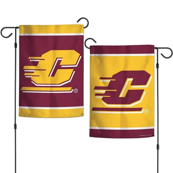 Central Michigan University Chippewas 12.5” x 18" Double Sided Yard and Garden College Banner Flag is Printed in The USA