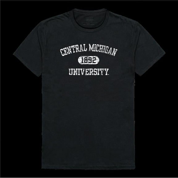 Central Michigan University Chippewas Distressed Arch College T-Shirt, Black - 2XL