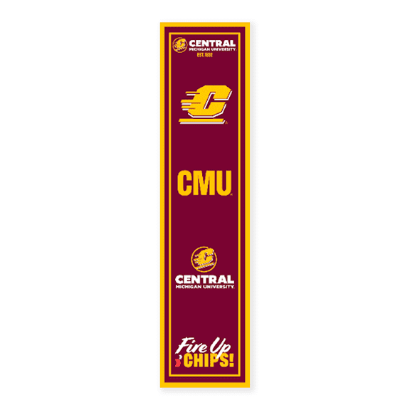 Central Michigan University Framed Canvas Panel with Logo History