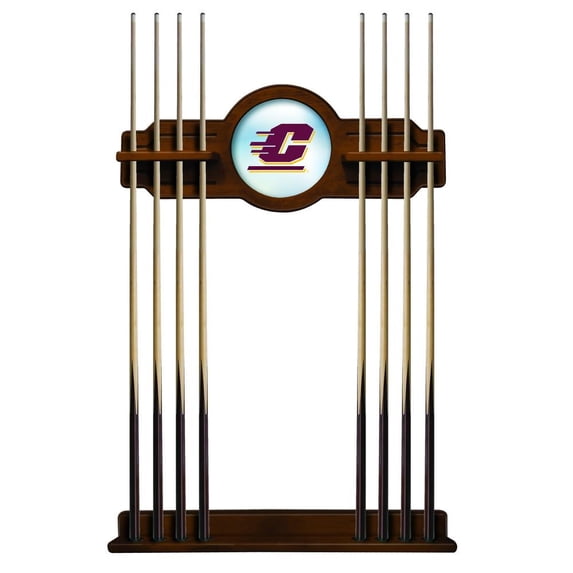 Central Michigan University Solid Wood Cue Rack with a Chardonnay Finish
