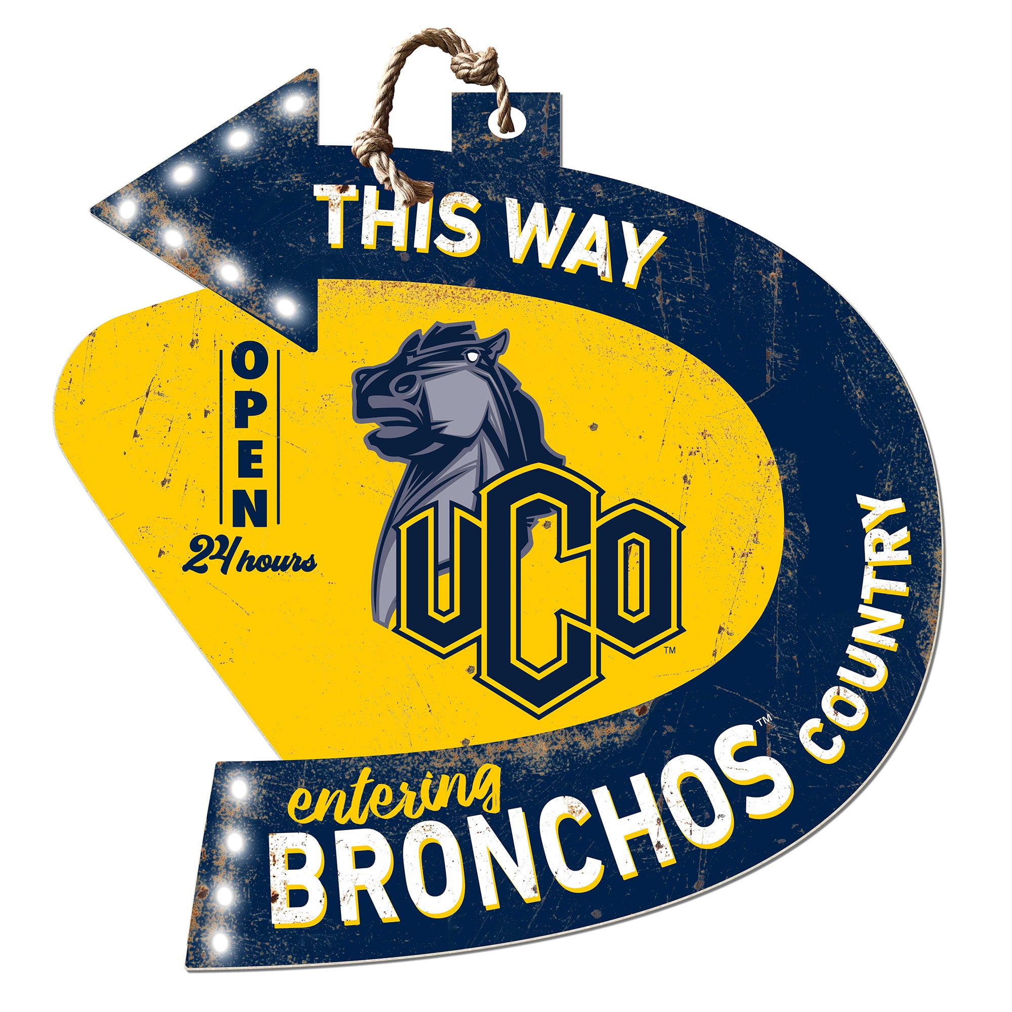 Central Oklahoma Bronchos Arrow Sign
