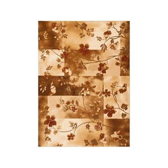 Central Oriental 2028IV69C Radiance Mediterranean 023 Vintage Trellis 100 Percent Heavy-Weight Heat Set Polypropylene Rug, Ivory - 5 ft. 3 in. x 7 ft. 7 in.