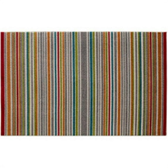 Central Oriental 2310MN58.084 Terrace Tropic 084 Santee 100 Percent Heat Set Polypropylene Rug, Multi Color & Snow - 5 ft. x 7 ft. 3 in.