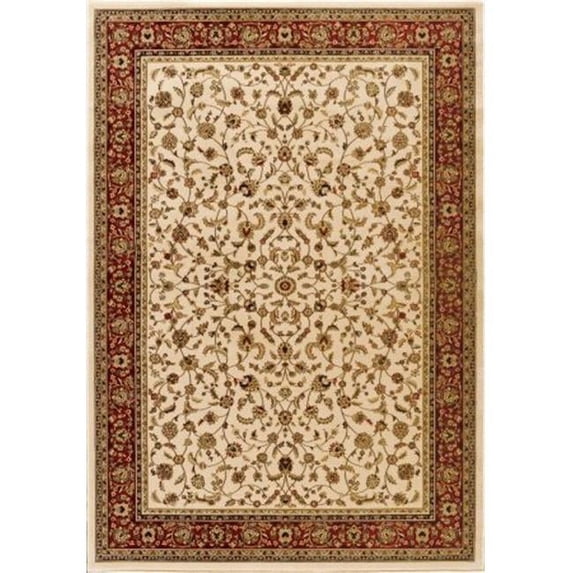 Central Oriental 4341.14.15STMEC Dimensions Mediterranean 023 American Sarouk 100 Percent Heat Set Polypropylene Stair Tread Rug, Ivory - 9 x 26 in.