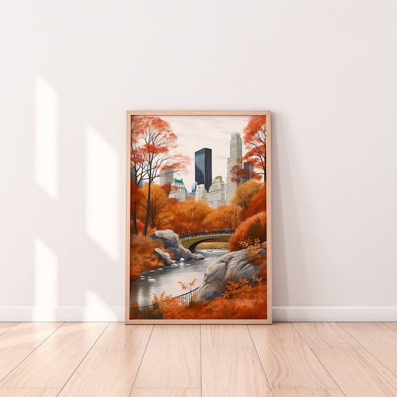 Central Park Autumn Fall New York Travel Wall Decor Unframed Paper Print