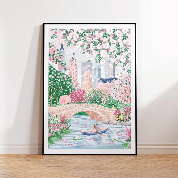 Central Park Bow Bridge Spring Wall Art Poster Unframed Paper Print