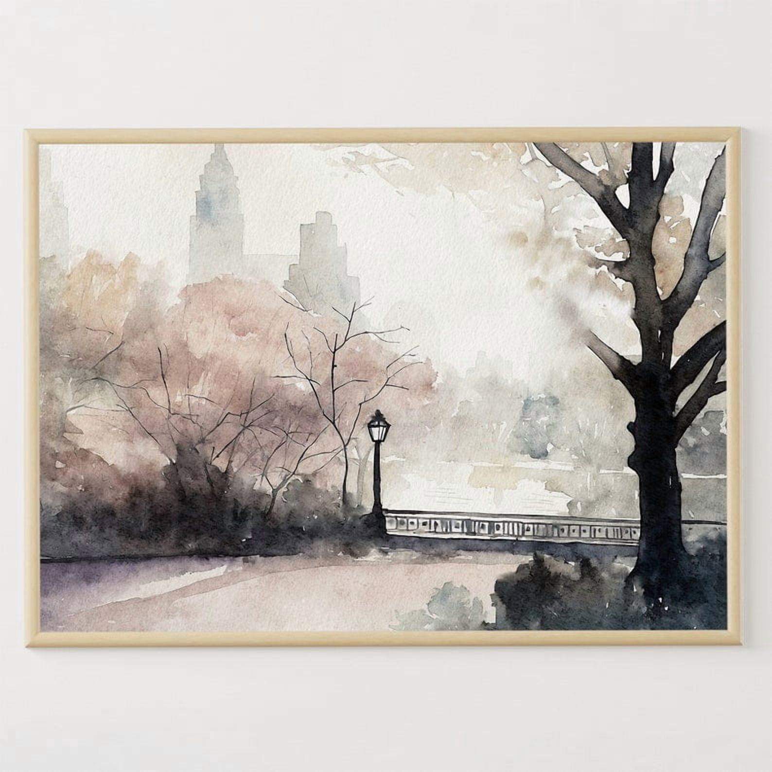 Central Park Neutral New York Cityscape Poster, Living Room And Gallery ...
