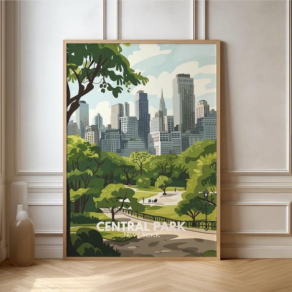 Central Park New York Travel Nyc Usa United States Travel City Cityscape Wall Art Unframed Paper Print
