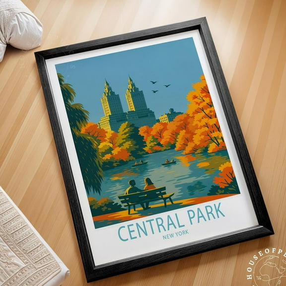 Central Park New York Travel Print, New York City Wall Art, Central Park Travel Poster, Home Decor, Birthday Present Wall Art, Modern Wall Decor, 8x12 UNFRAMED