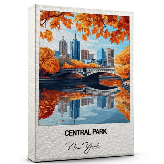 Central Park Travel Canvas Wall Art Beautiful Travel Decor for Bedroom, Office New York Canvas Print Serene and Scenic Wall Decor Gift for Travel Lovers