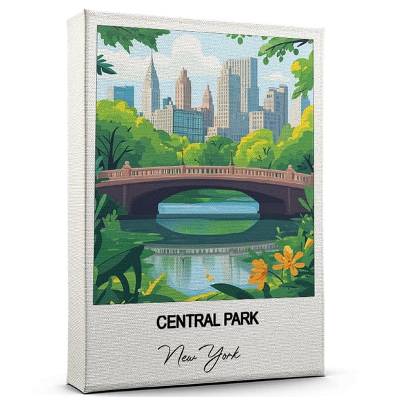 Central Park Travel Poster Canvas New York Canvas Unique Gift Idea for Home, Office, or Living Space