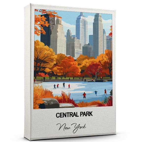 Central Park Travel Wall Decor Scenic Travel Canvas Print of New York Canvas Beautiful Gift for Home, Office, or Living Space