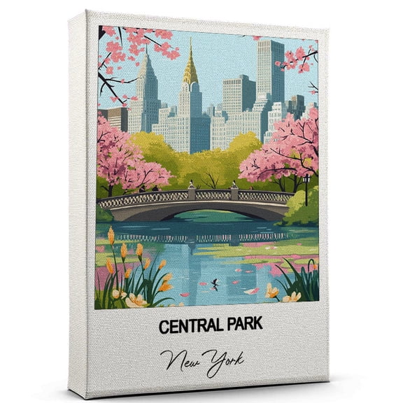 Central Park Travel Wall Decor Scenic Travel Canvas Print of New York Canvas Beautiful Gift for Home, Office, or Living Space