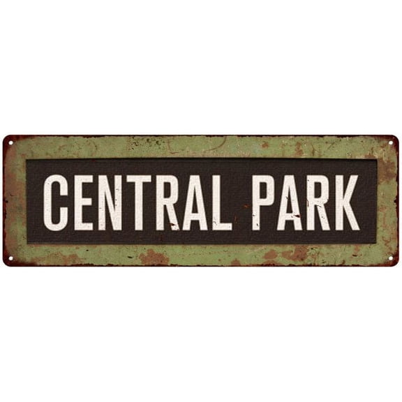 Central Park Trolley Bus Roll Vintage Look Metal Sign 6x18 206180072001