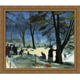 thumbnail image 1 of Central Park in Winter 32x28 Large Gold Ornate Wood Framed Canvas Art by William James Glackens, 1 of 2