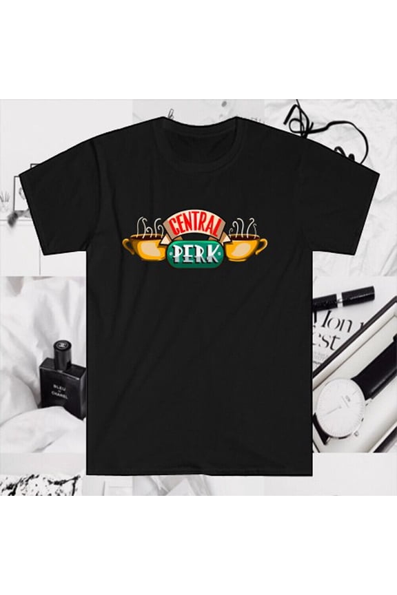 Central Perk Cafe Restaurant Friends TV Show Men's Black T-Shirt Size S-5XL
