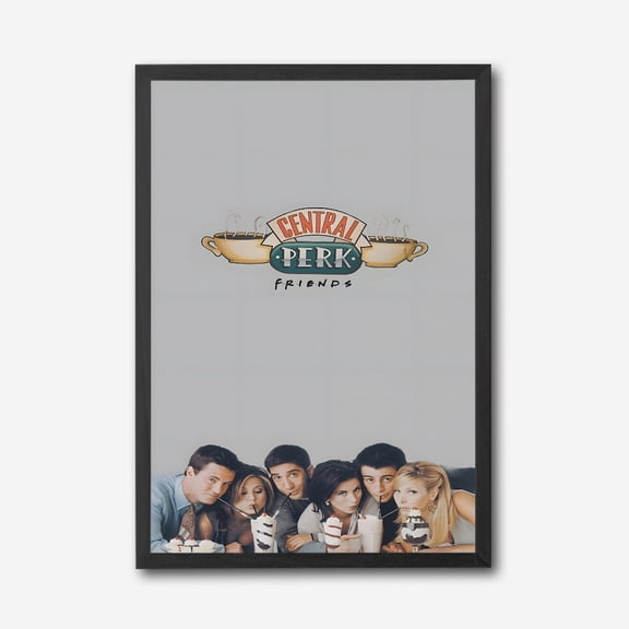 Central Perk Friends Canvas Wall Art, Iconic TV Show Decor, Modern Living Room Accent, Pop Culture Illustration, Framed Poster Artwork