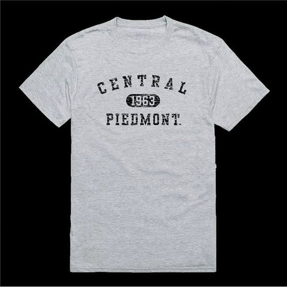 Central Piedmont Community College Distressed Arch College T-Shirt, Heather Grey - 2XL