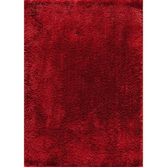 Central Serene Red Shag Rug