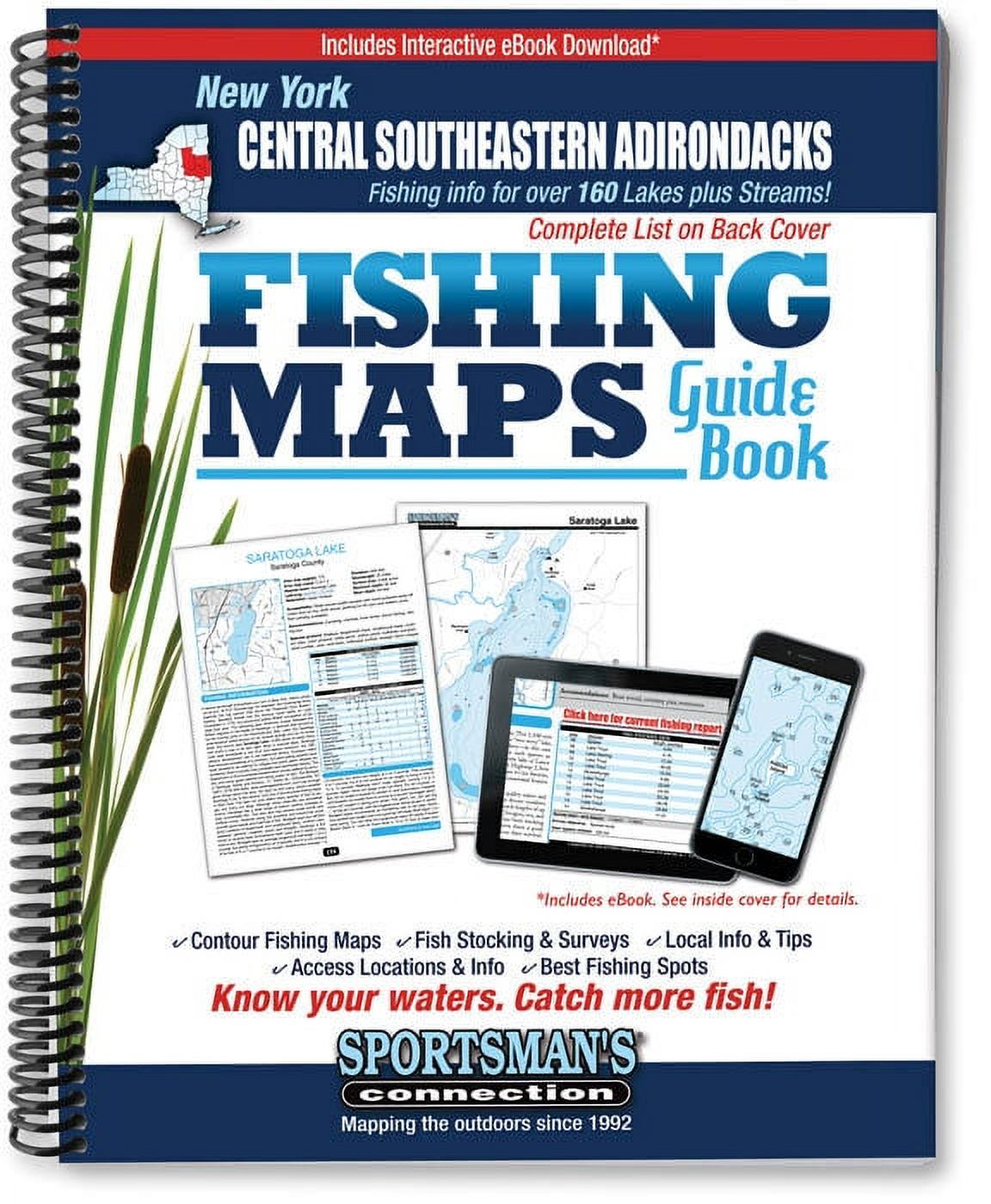Central Southeastern Adirondacks New York Fishing Map Guide Book