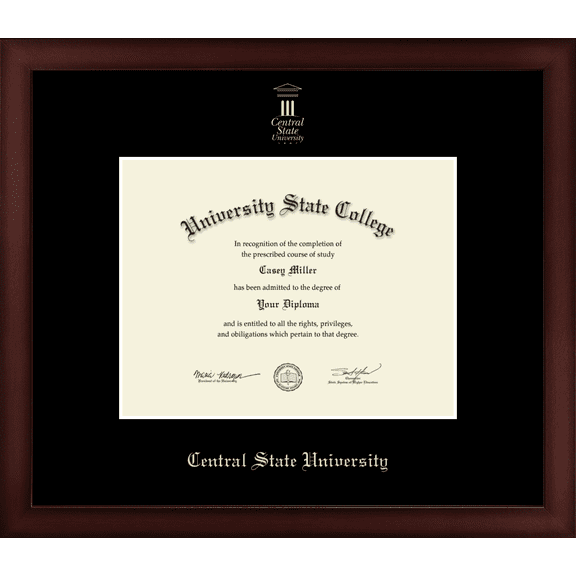 Central State University Diploma Frame, Document Size 9" x 7"