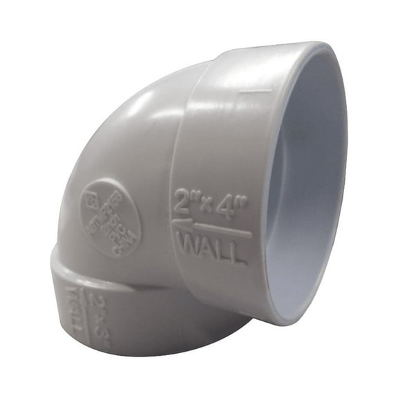 Central Vacuum 2" PVC Pip 90 Degree Short Elbow