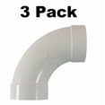 thumbnail image 1 of Central Vacuum 90 Degree Sweep Elbow Fitting For 2 Inch Vacuum Pipe 3 Pack, 1 of 1