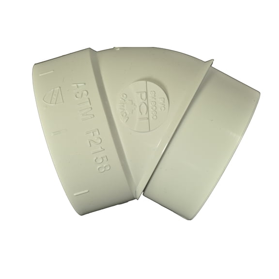 Central Vacuum Built In System PVC Elbow 45 Degree 1 Female 1 Male BI-9034