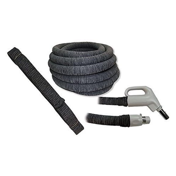 Central Vacuum Hose Cover - 30ft Knitted Hose Protector - Charcoal Grey - Scratch Prevention for Walls, Floors, Furniture & Moldings - Interior Home Protection
