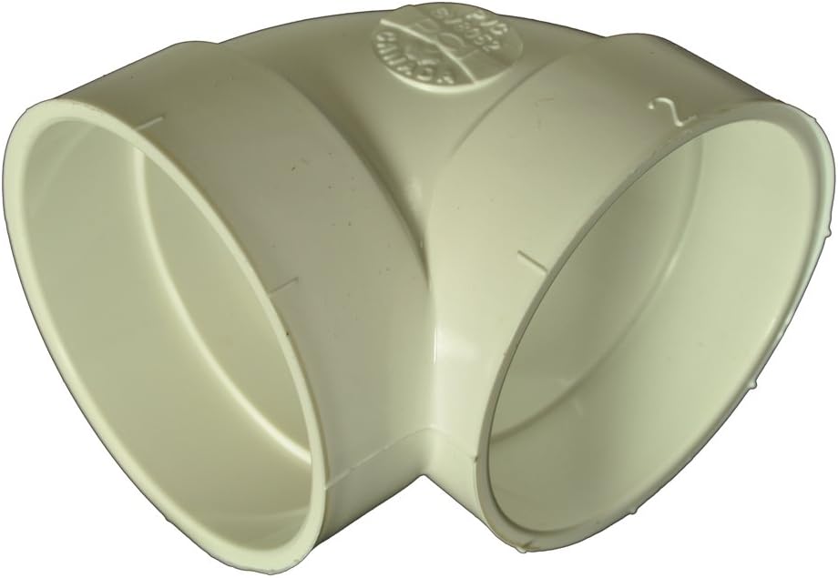 Central Vacuum PVC 2 Inch Coupling Elbow 90 Degree Short Sweep CV-9202 ...