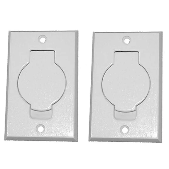 Central Vacuum White Inlet Valves For Beam Central Vac, White Round Door 2 Pack