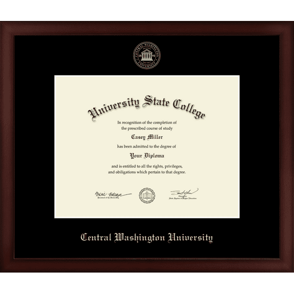 Central Washington University Diploma Frame, Document Size 11" x 8.5"