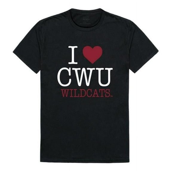 Central Washington University I Love T-Shirt, Black - 2XL