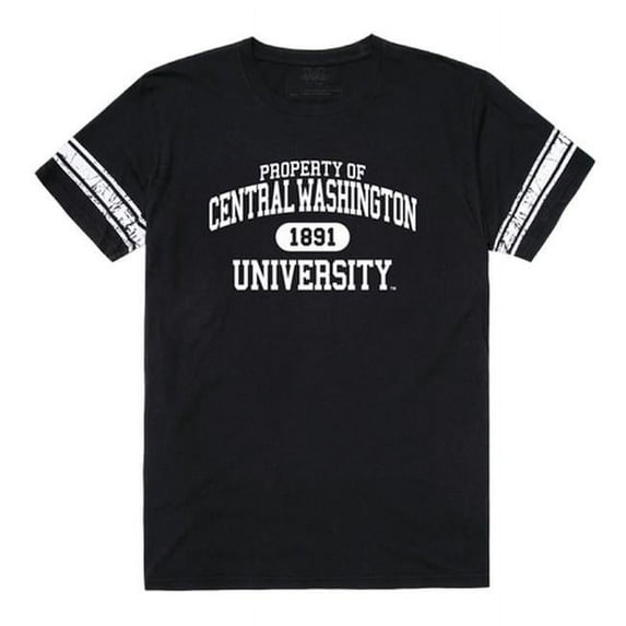 Central Washington University Men Property T-Shirt, Black & White - Extra Large