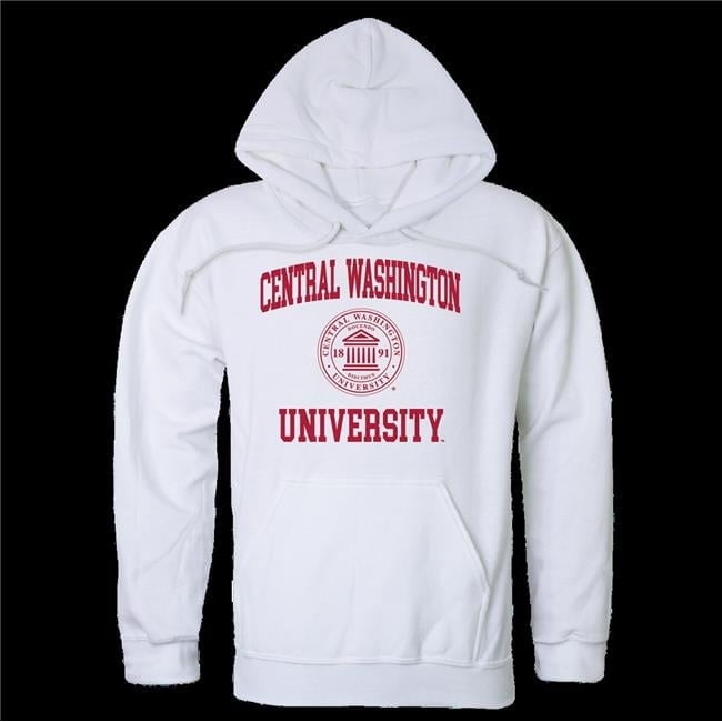 Central Washington University Wildcats Seal Hoodie White Extra Large