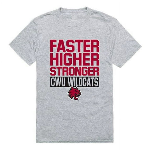Central Washington University Workout T-Shirt, Heather Grey - Large