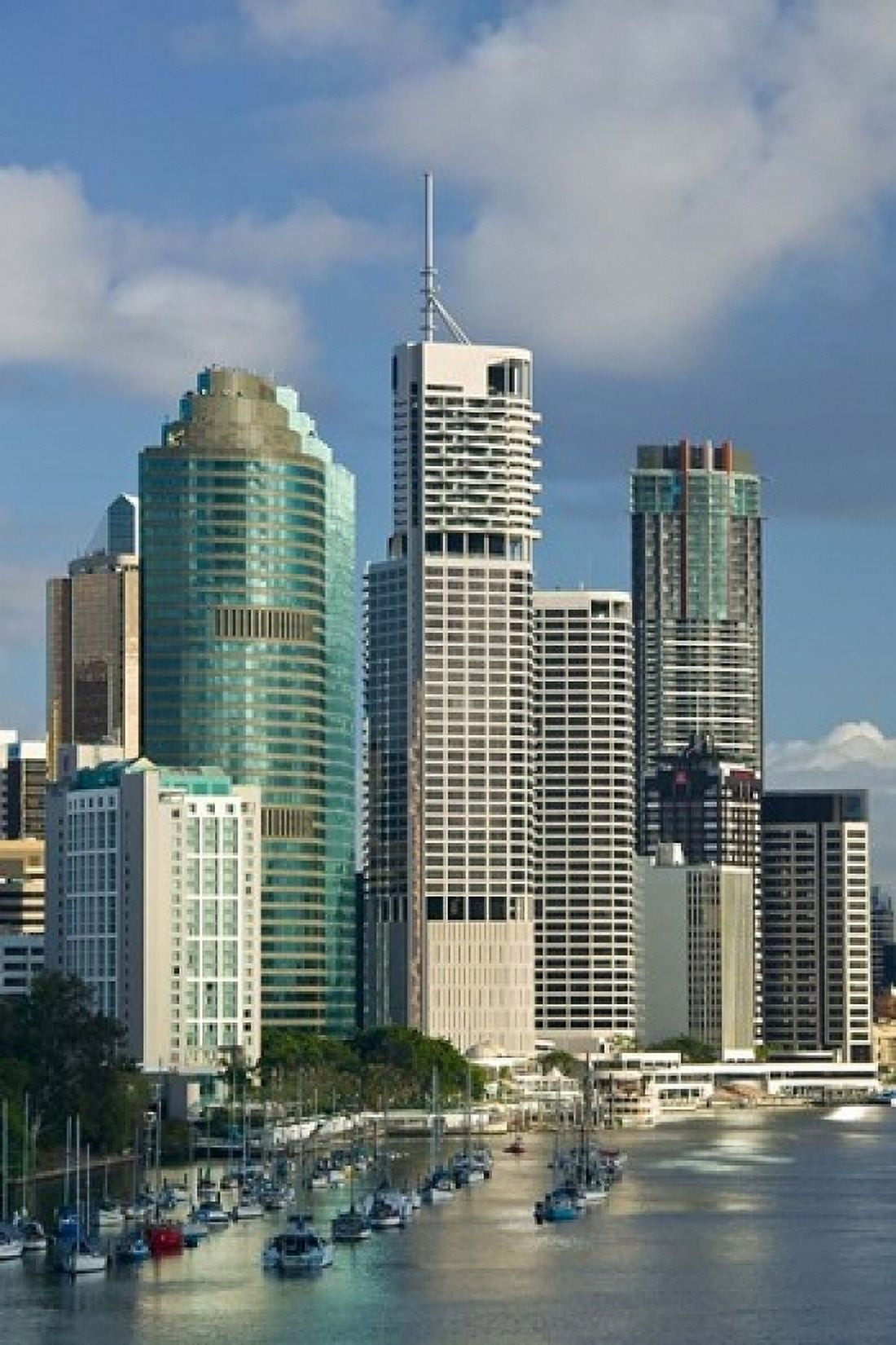 Central business district viewed from Kangaroo Point Brisbane Queensland Canvas Art - Walter Bibikow DanitaDelimont (24 x 36)