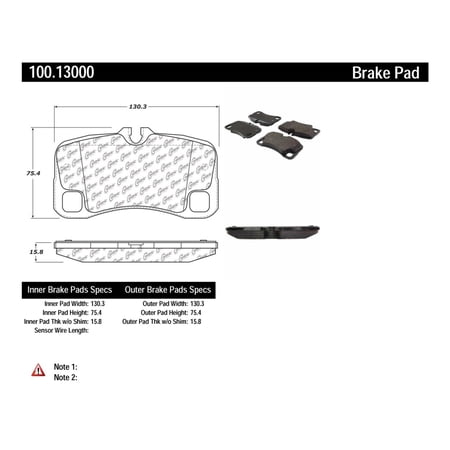 Centric 100.13000 OE Formula Brake Pads w/Hardware
