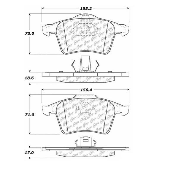 Centric 102.09790 Disc Brake Pad Set for Ford Focus Europa, Volvo S60, XC90