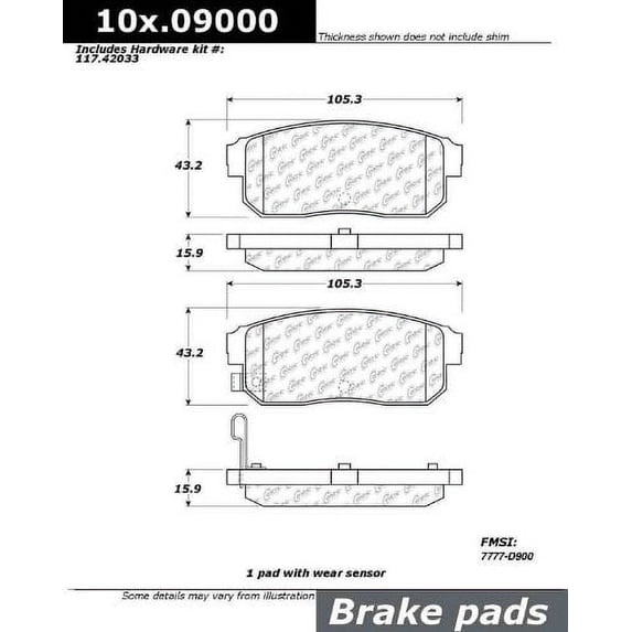 Centric (103.09000) Brake Pad, Ceramic
