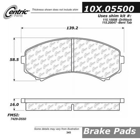 Centric 104.05500 Posi Quiet Semi Met Pads
