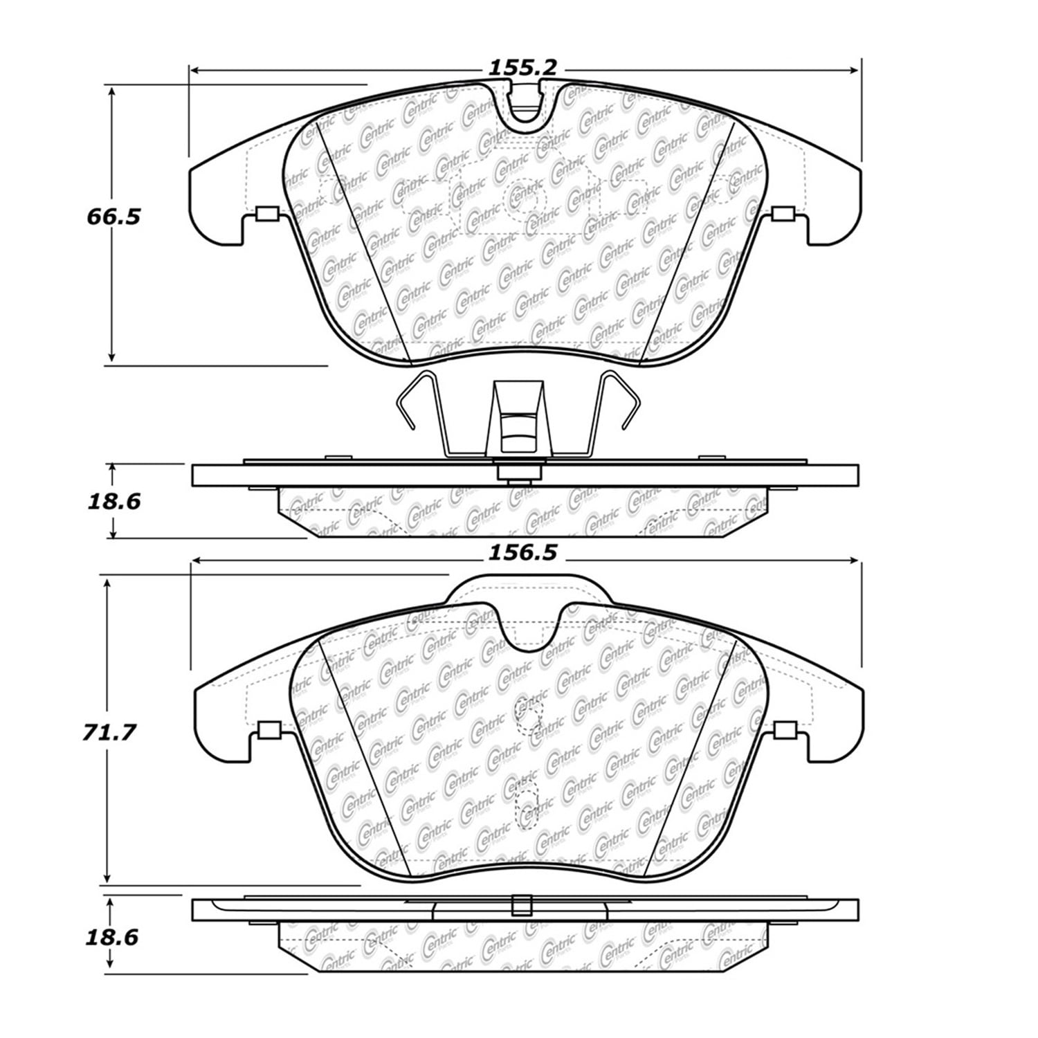 Centric 104.12410 Posi Quiet Semi Met Pads