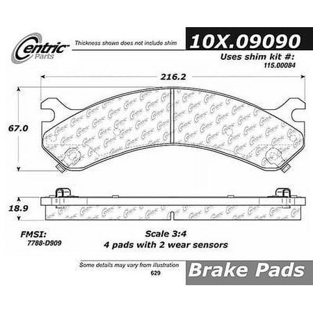 Centric 105.09090 Disc Brake Pad