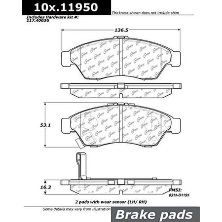 Centric 105.11950 Posi Quiet Ceramic Pads