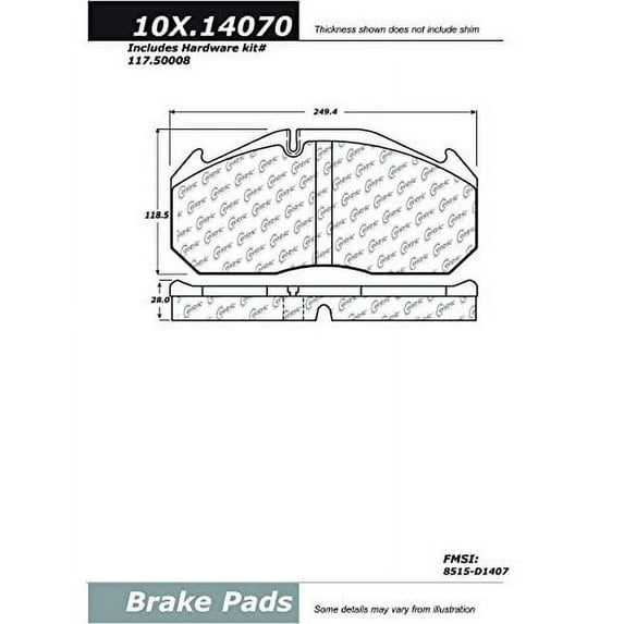 Centric 106.14070 Heavy Duty 23K Brake Pad