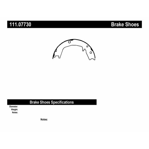 Centric 111.07730 Centric Brake Shoes