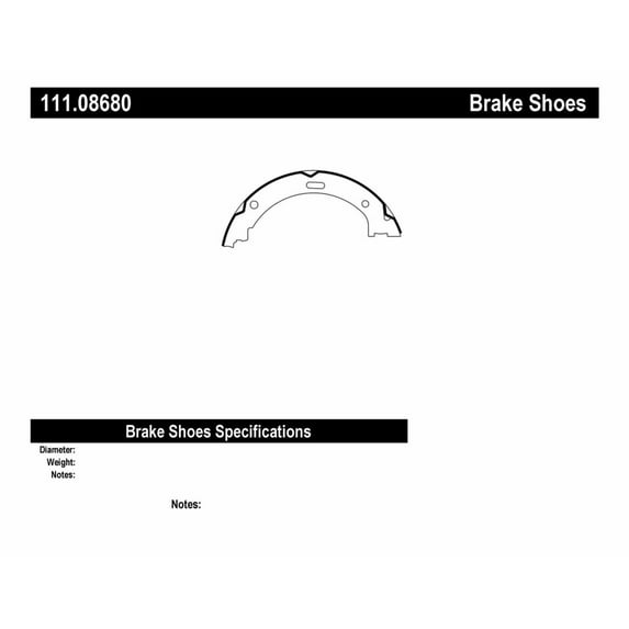 Centric 111.08680 Centric Brake Shoes