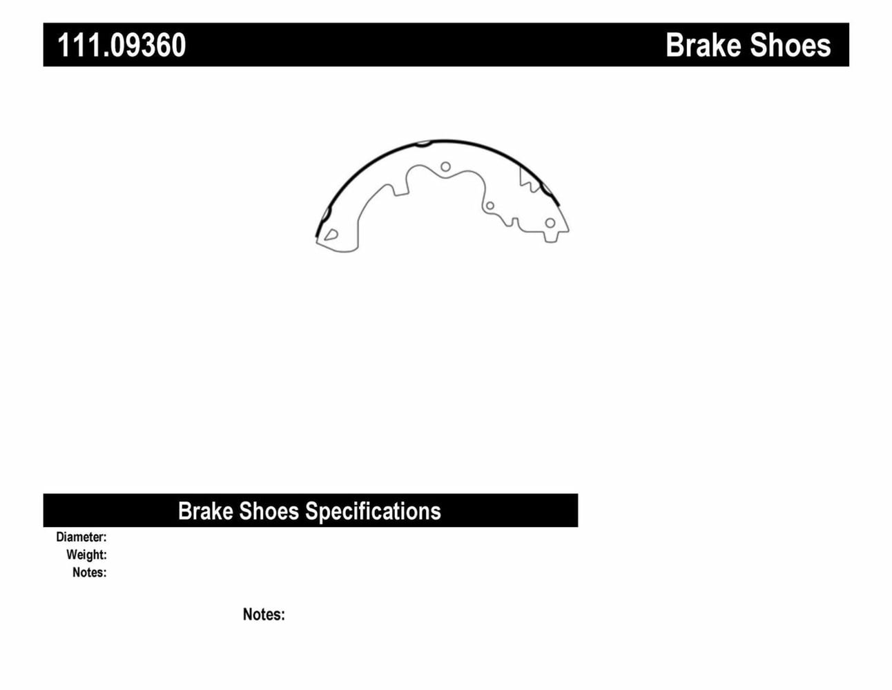 Centric 111.09360 Centric Brake Shoes