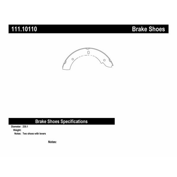 Centric 111.10110 Centric Brake Shoes