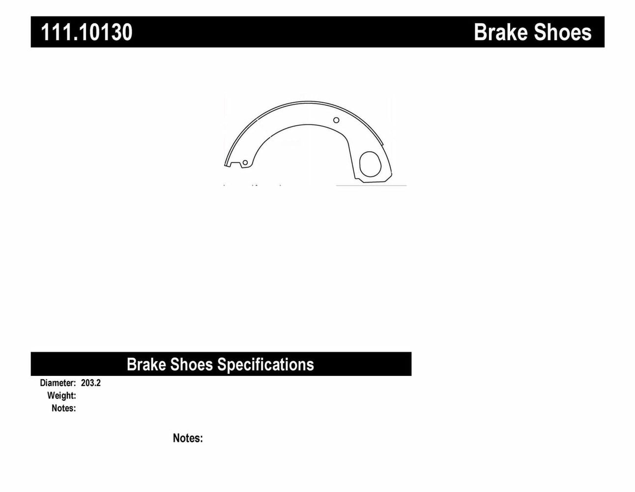 Centric (111.10130) Brake Shoe